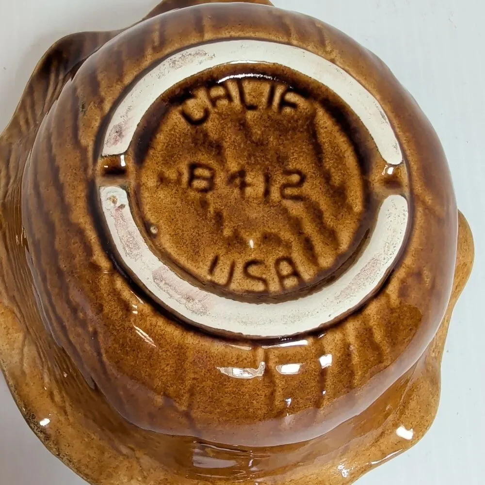 MCM California Pottery Dip Dish Faux Bois B412 - Excellent Condition